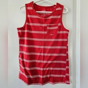 Kid's sz7 Jumping Beans‎ Tank Top Essential Striped Sleeveless Shirt Red